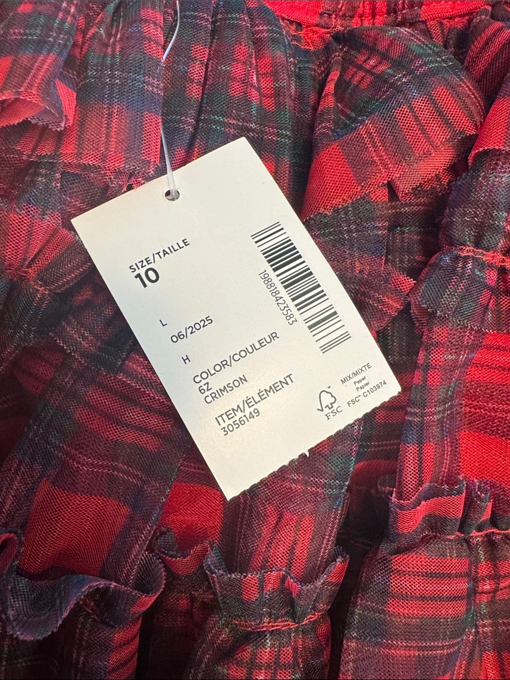 Red Plaid Ruffled Skirt - Picture 2 of 6